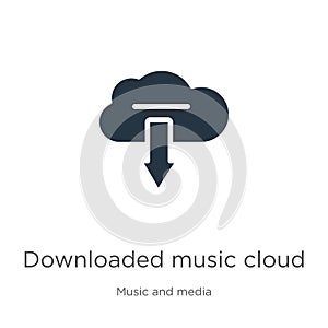 Downloaded music cloud icon vector. Trendy flat downloaded music cloud icon from music and media collection isolated on white