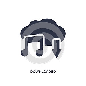 downloaded music cloud icon on white background. Simple element illustration from music and media concept photo