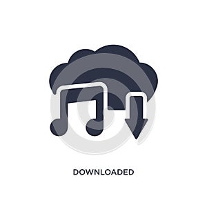 downloaded music cloud icon on white background. Simple element illustration from music and media concept