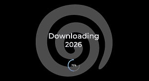 Downloading software update for year 2026 with loading progress bar ui
