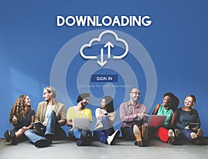 Downloading Technology Online Website Storage Concept