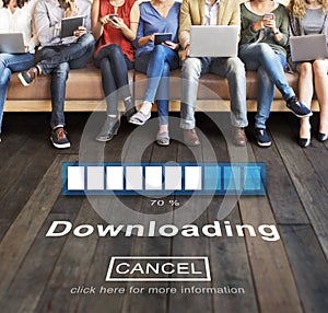 Downloading Transferring Network Information Technology Concept