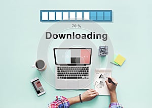 Downloading Transferring Network Information Technology Concept photo