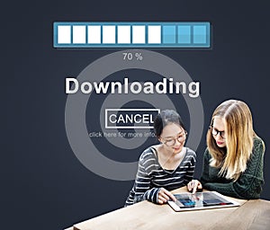 Downloading Transferring Network Information Technology Concept