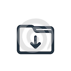 downloads folder icon vector from file and folder concept. Thin line illustration of downloads folder editable stroke. downloads