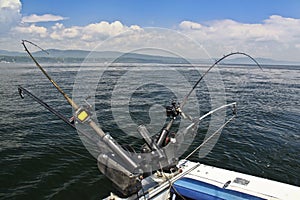 Downrigger fishing rods - Lake Champlain