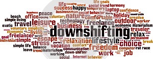 Downshifting word cloud