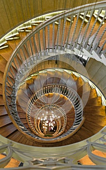 Downside view of spiral staircase
