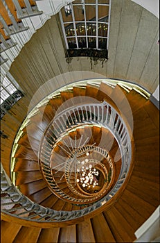 Downside view of spiral staircase