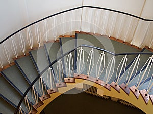 Downside view of a spiral staircase