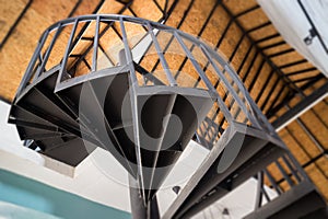 Downside view of a spiral staircase