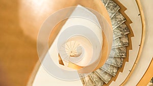 Downside view of a spiral staircase