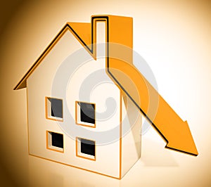 Downsize Home House Symbol Means Downsizing Property Due To Retirement Or Budget - 3d Illustration