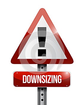 Downsizing warning sign illustration design photo