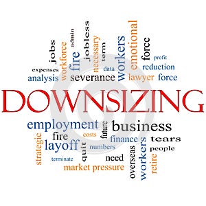 Downsizing Word Cloud Concept photo