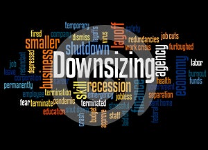 Downsizing word cloud concept 3