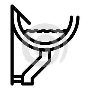 Downspout gutter icon, outline style