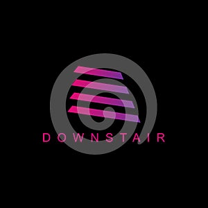 Downstair Logo Design. Negative Space