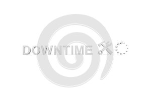 DOWNTIME concept white background 3d photo