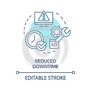 Downtime reduce soft blue concept icon