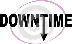 Downtime word text logo Illustration.