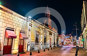 Downtown Aguascalientes, Mexico with Christmas decorations photo