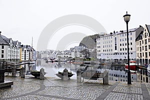 Downtown Area of Alesund - Cityscape - Norway