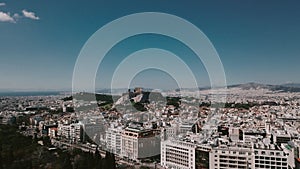 Downtown of Athens. Acropolis of Greece. View over the city from above. white city.