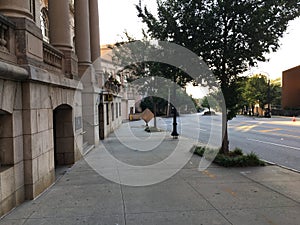 Downtown Atlanta Ga empty sidewalks