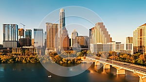 Downtown Austin Texas skyline and Colorado river