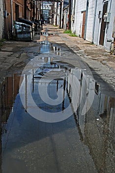 Downtown Back ally after rain photo