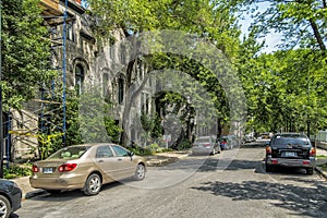 Downtown Baille street Montreal view