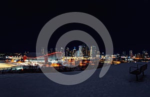 Downtown Calgary Glowing At Night