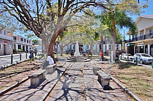 Downtown Charlestown, the capital of Nevis, an island in the Caribbean