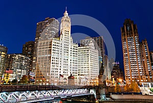 Downtown Chicago at Michigan Avenue Bridge