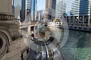 Downtown Chicago Modern and Old Buildings Cityscape