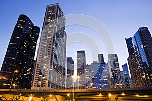 Downtown Chicago seen from the Lake side