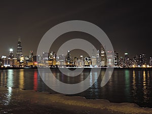 Downtown Chicago skyline at dusk