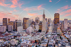 Downtown city skyline San Francisco cityscape in USA
