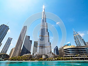 Downtown cityscape of Dubai, UAE