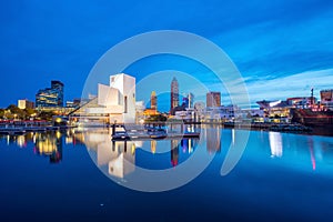 Downtown Cleveland skyline from the lakefront