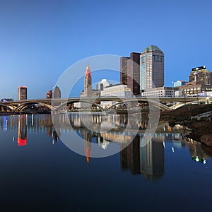 Downtown Columbus, Ohio at dusk