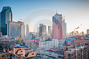 Downtown of the Dalian, China.