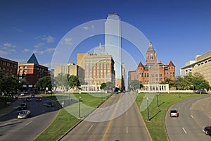 Downtown Dallas with Dealey Plaza, Book Depository, and Old Red Courthouse Museum