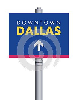 Downtown Dallas road sign