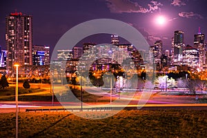 Downtown Denver Colorado Skyline at Night