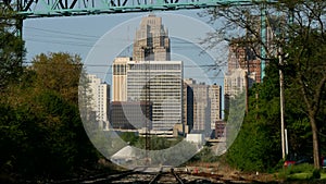 Downtown Detroit from train tracks