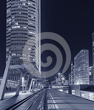 Downtown district of Hong Kong city at night