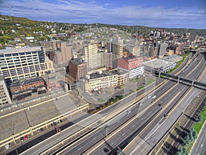 Downtown Duluth and Lake Superior