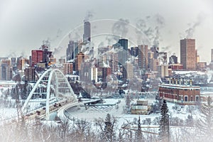 Downtown Edmonton Alberta on a frozty winters morning